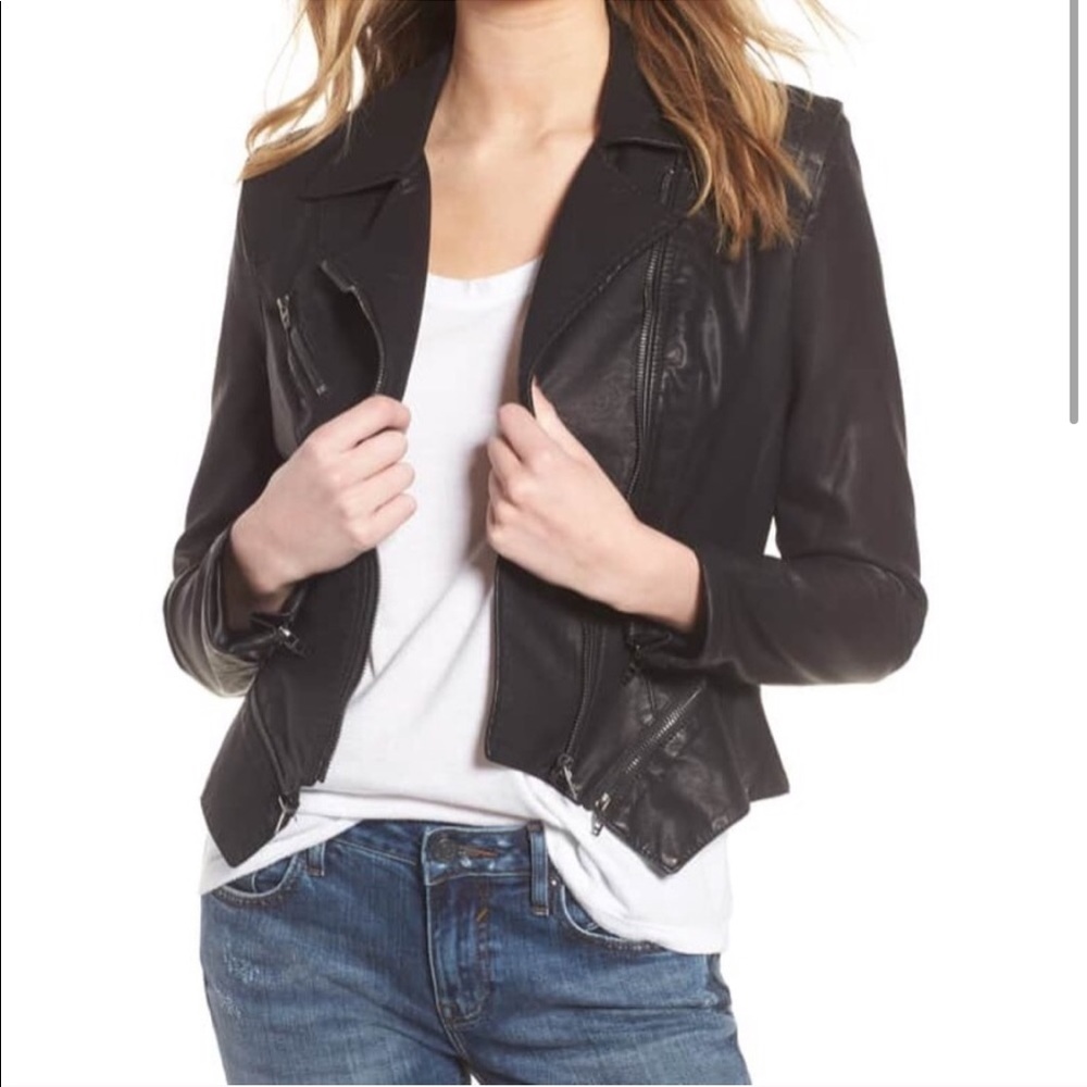 BLANK NYC black leather jacket